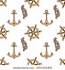 vector flat seamless pattern on the theme of sea cruise