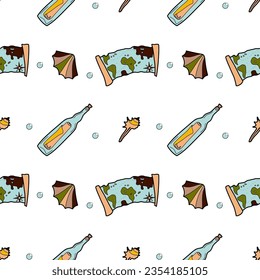 vector flat seamless pattern on the theme of sea cruise