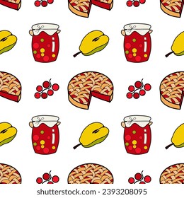 vector flat seamless pattern for winter warmth, sweets