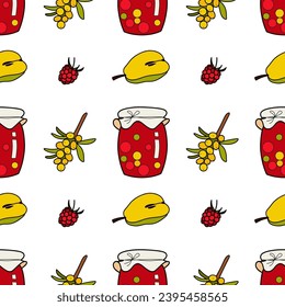 vector flat seamless pattern for winter warmth, sweets
