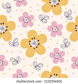 vector flat seamless spring pattern