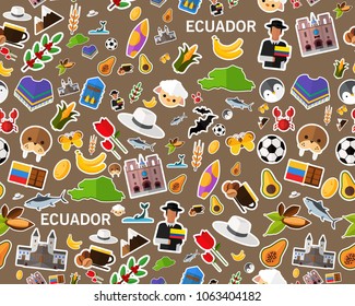 Vector flat seamless texture pattern Ecuador