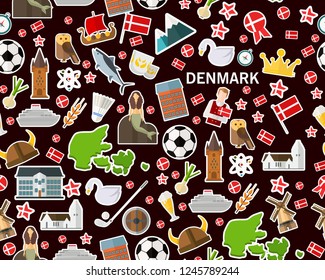 Vector flat seamless texture pattern denmark