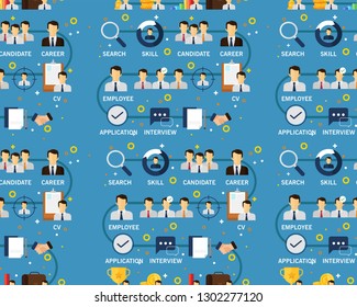 Vector flat seamless texture pattern Recruitment
