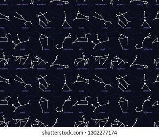 Vector flat seamless texture pattern The Constellation