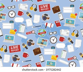 Vector flat seamless texture pattern Report news
