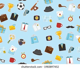 Vector flat seamless texture pattern Fathers Day