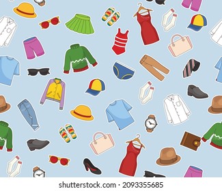 Vector flat seamless texture pattern Clothes.