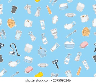 Vector flat seamless texture pattern Hygiene design.