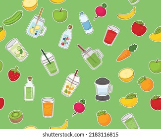 Vector flat seamless texture pattern Detox