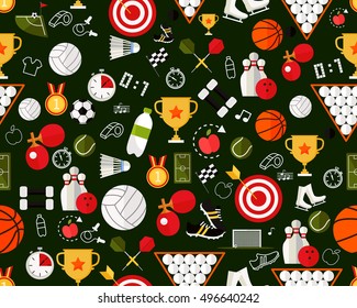Vector flat seamless texture pattern sport.