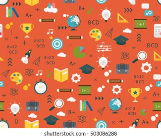 Vector flat seamless texture pattern education learning .