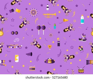 Vector flat seamless texture pattern cheerleader .