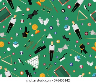 Vector flat seamless texture pattern billiards pool snooker.