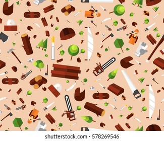 Vector flat seamless texture pattern Woodwork. 