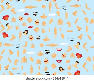 Vector flat seamless texture pattern part of body.