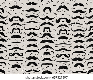 Vector flat seamless texture pattern Mustaches. 