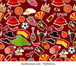 Vector flat seamless texture pattern spain