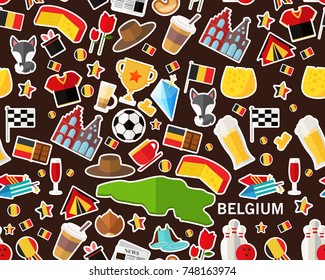 Vector flat seamless texture pattern belgium