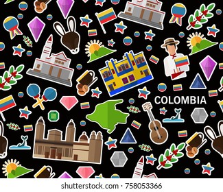 Vector flat seamless texture pattern colombia