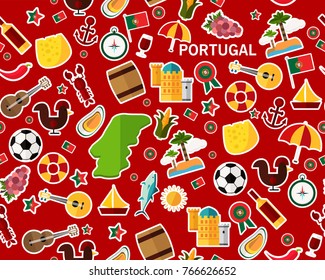 Vector flat seamless texture pattern portugal
