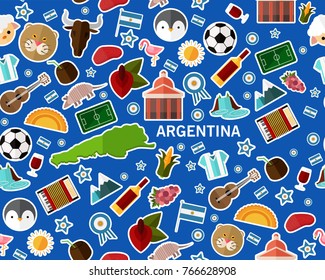 Vector flat seamless texture pattern argentina 