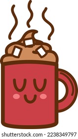 Vector flat season hot chocolate illustration