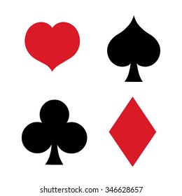 Vector Flat Set of Playing Cards Suits