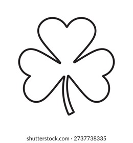 Vector flat shamrock trefoil isolated on white background