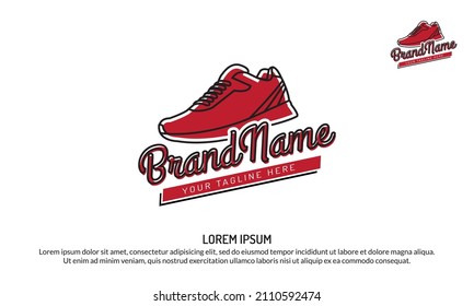 Diseño de zapatos planos vectores. Logotipo para la marca de calzado deportivo. icono del zapato. logotipo de zapatillas.
