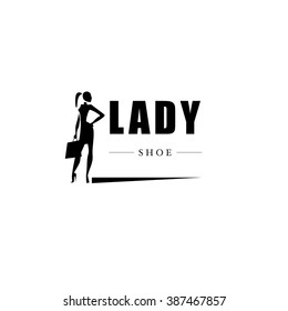 Vector flat shoe store logo design. Boots shop insignia template. Lady and gentleman style. Fashion and beauty industry.