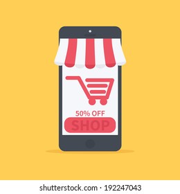 Vector flat shopping illustration