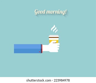 Vector Flat Sign.Good Morning