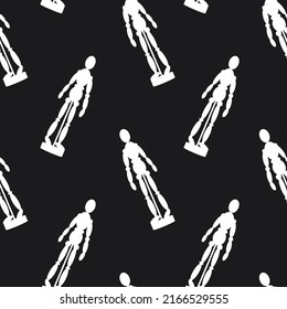 Vector flat silhouette hand drawn seamless pattern 