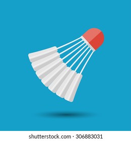 Vector flat simple badminton icon.  Sport illustration