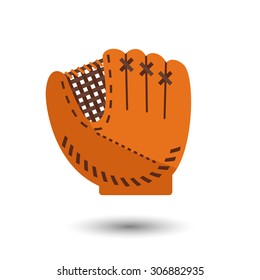 Vector flat simple baseball glove icon.  Sport illustration