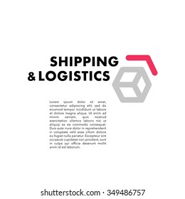 Vector flat simple logo template for logistics and express delivery company isolated on white background. Shipping service insignia, brand mark design. Truck badge emblem.