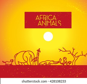 Vector flat simple minimalistic Africa animal logo. Animal icon, animal sign, symbol isolated on white background. Nature park, national zoo, pet shop logo, animal food store logo.