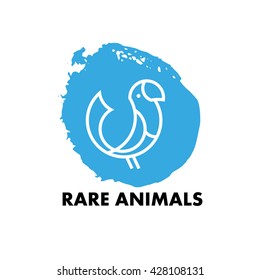 Vector flat simple minimalistic bird logo. Rare animal icon, animal sign, symbol isolated on white background. Nature park, national zoo, pet shop logo, animal food store logo.