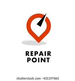 Vector Flat Simple Minimalistic Car Logo. Auto Icon Isolated On White Background. Repair Service Logo, Garage Logo, Auto Tuning Studio Insignia. Auto Design. Auto Illustration.