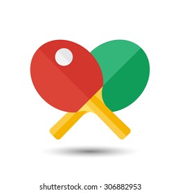 Vector flat simple ping-pong icon.  Sport illustration