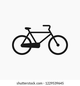 Vector flat simple style illustration of a bicycle icon silhouette isolated on white background