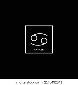 Vector flat and simple style illustration of white Astrological signs isolated on black background