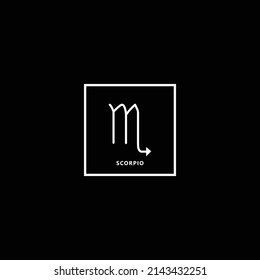 Vector flat and simple style illustration of white Astrological signs isolated on black background