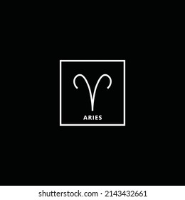 Vector flat and simple style illustration of white Astrological signs isolated on black background