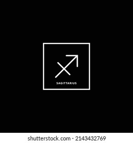 Vector flat and simple style illustration of white Astrological signs isolated on black background