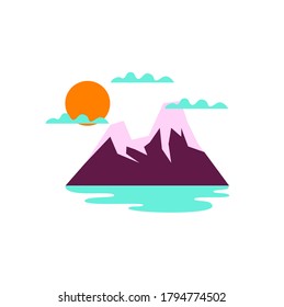 Vector flat single mountain. Outdoor concert design