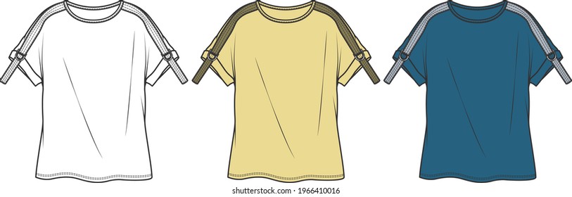 vector flat sketch t-shirt design for women