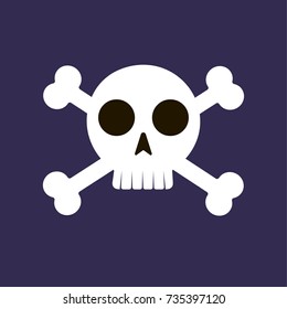 Vector flat skull and crossbones