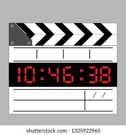 Vector flat slate for film,movie with seven segment